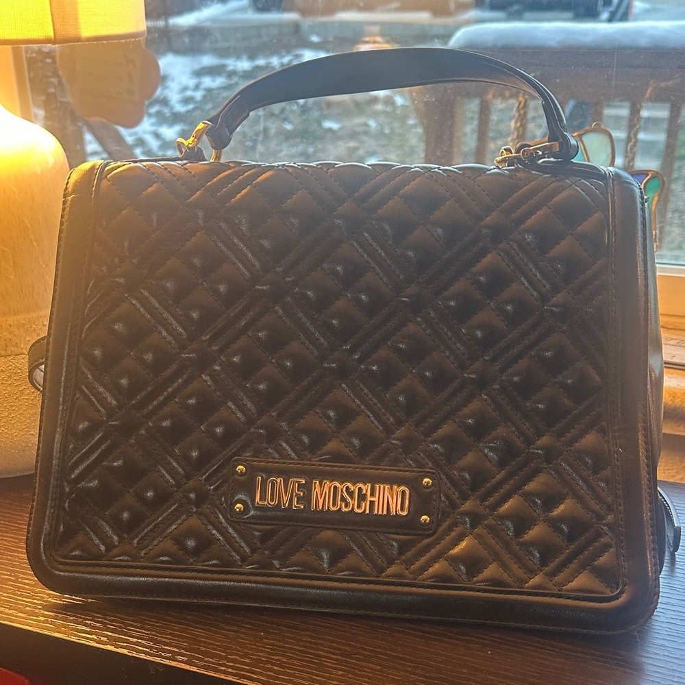 Love Moschino Quilted Black Briefcase